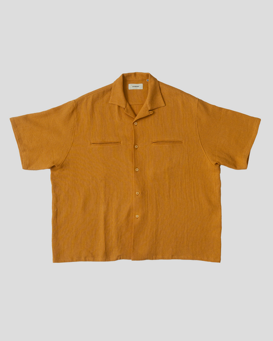 【20% OFF / Last 1】wonderland｜Linen Panama Shirts (INDIAN YELLOW)