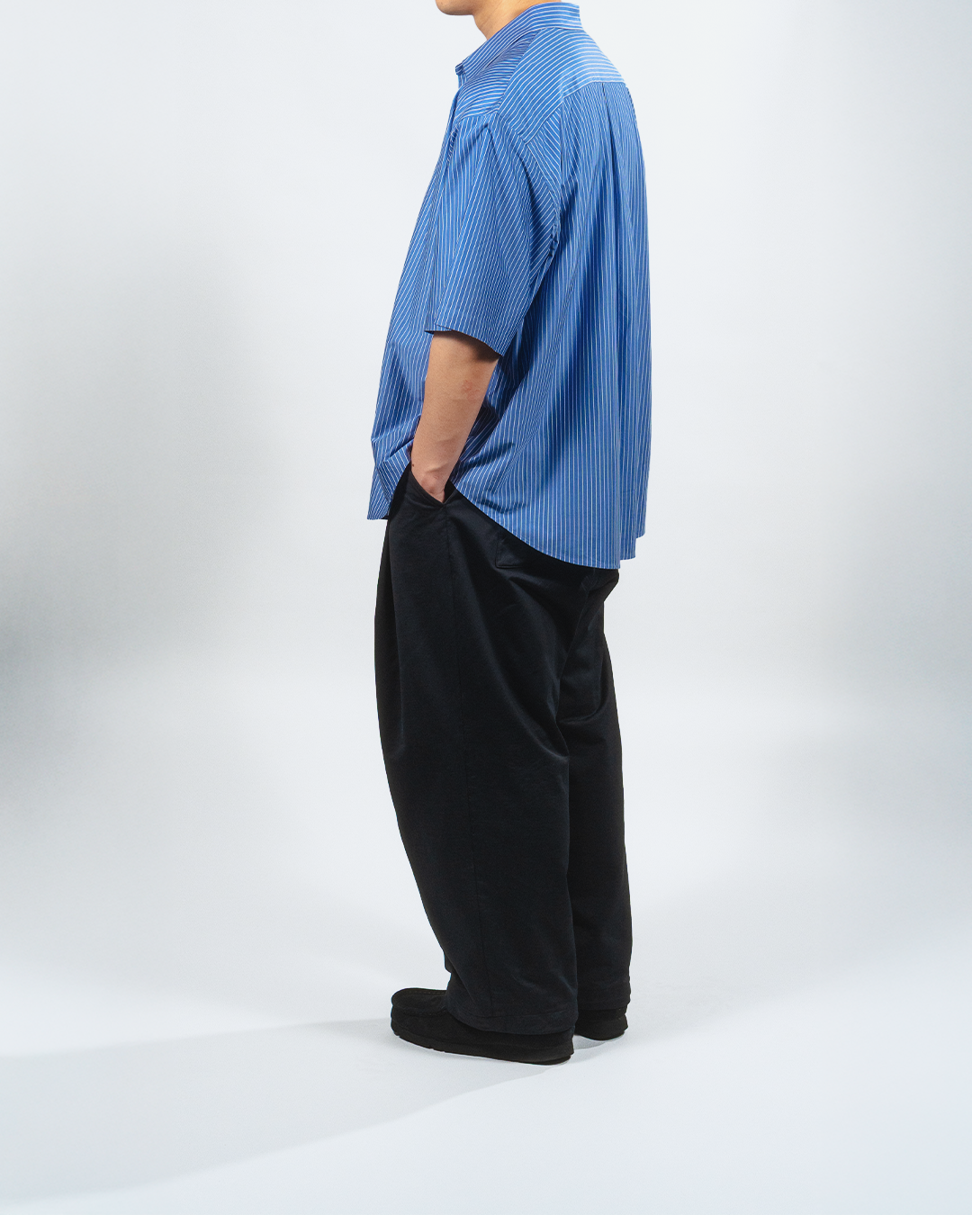 【Last 1】KANEMASA PHIL. 2025SS｜46G Atmosphere Stripe S/S Shirt (PS BLUE)
