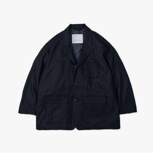 UNTRACE 2024AW｜SUPER 120 WOOL SAXONY POSTMAN JACKET (DARK NAVY)