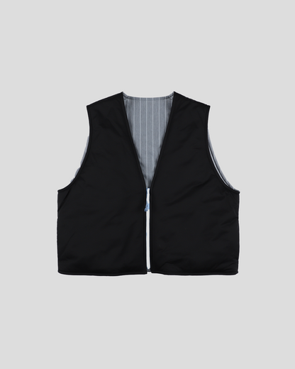 【Last 1】KANEMASA PHIL. 2025AW｜46G Reversible Vest (BLACK x BLUE)