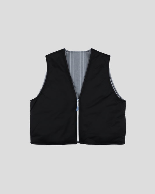 【Last 1】KANEMASA PHIL. 2025AW｜46G Reversible Vest (BLACK x BLUE)