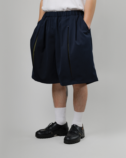 UNTRACE｜_263 KNEE SHORTS (DARK NAVY / OLIVE)