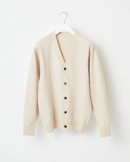 YONETOMI｜RIGID CASHMERE SWEATER Cardigan (RAW)