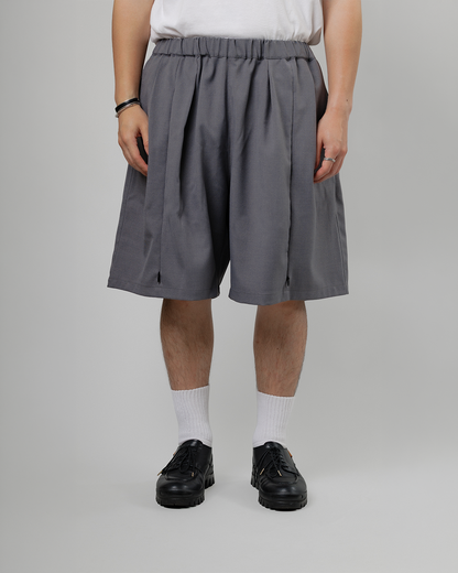 UNTRACE｜_263 KNEE SHORTS (CHARCOAL / DEEP PURPLE)