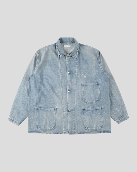 【30% OFF】tsuzuli｜COVERALLS JACKET (INDIGO FADE)