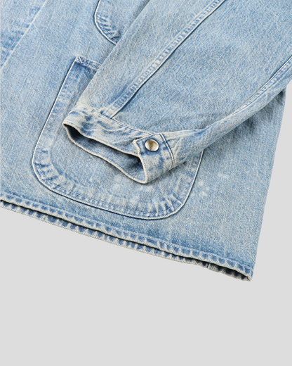 【30% OFF】tsuzuli｜COVERALLS JACKET (INDIGO FADE)