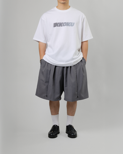 UNTRACE｜_263 KNEE SHORTS (CHARCOAL / DEEP PURPLE)