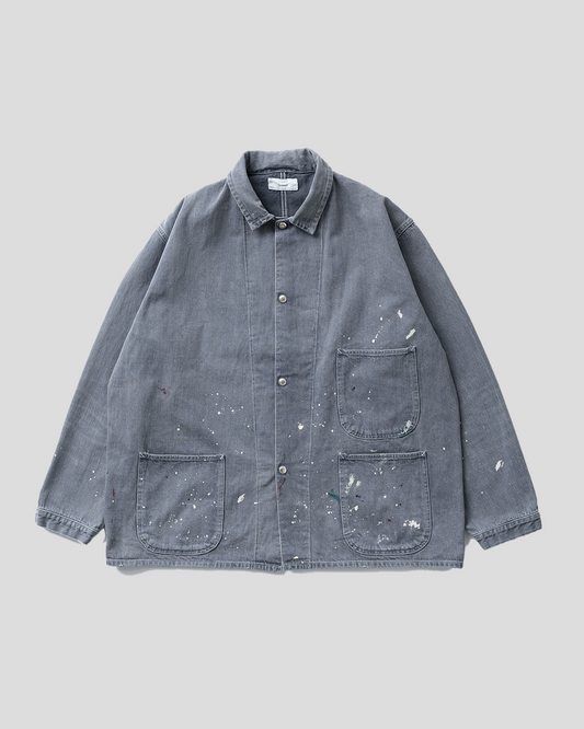 【40% OFF / Last2】tsuzuli 2024AW｜COVERALLS JACKET PAINT (BLACK PAINT)