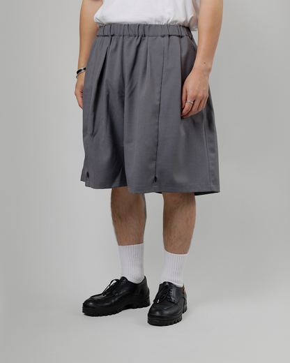 UNTRACE｜_263 KNEE SHORTS (CHARCOAL / DEEP PURPLE)
