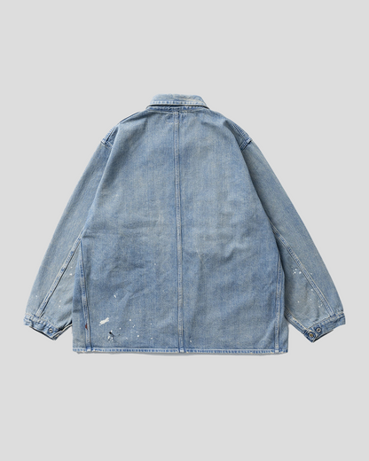 【40% OFF】tsuzuli 2024AW｜COVERALLS JACKET PAINT (INDIGO PAINT)