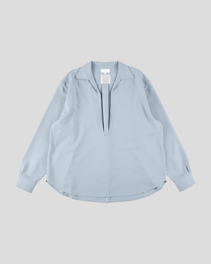 【40% OFF】KANEMASA PHIL. 2024AW｜36G Ideal Wool Varruse Shirt (BLUE GRAY)