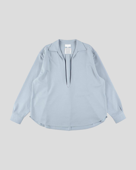 【40% OFF】KANEMASA PHIL. 2024AW｜36G Ideal Wool Varruse Shirt (BLUE GRAY)