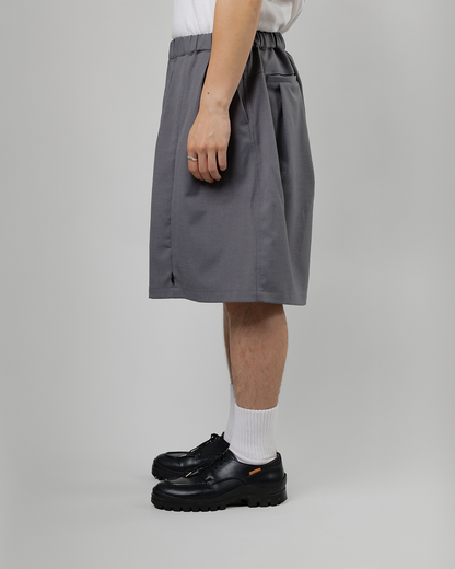 UNTRACE｜_263 KNEE SHORTS (CHARCOAL / DEEP PURPLE)