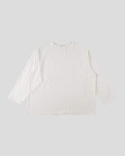 【30% OFF】tsuzuli｜BSQ BOAT NECK LONG SLEEVE (WHITE)