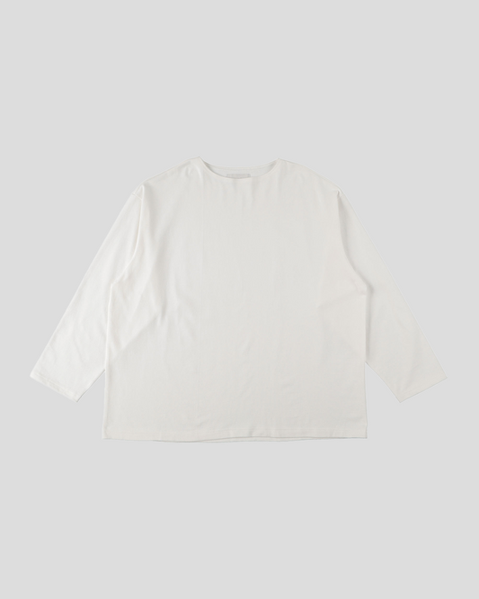 【30% OFF】tsuzuli｜BSQ BOAT NECK LONG SLEEVE (WHITE)