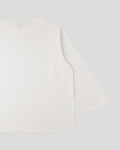 【30% OFF】tsuzuli｜BSQ BOAT NECK LONG SLEEVE (WHITE)