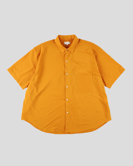 【Last 1】KANEMASA PHIL. 2025SS｜36G Linen Sucker Atmosphere S/S Shirt (ORANGE)
