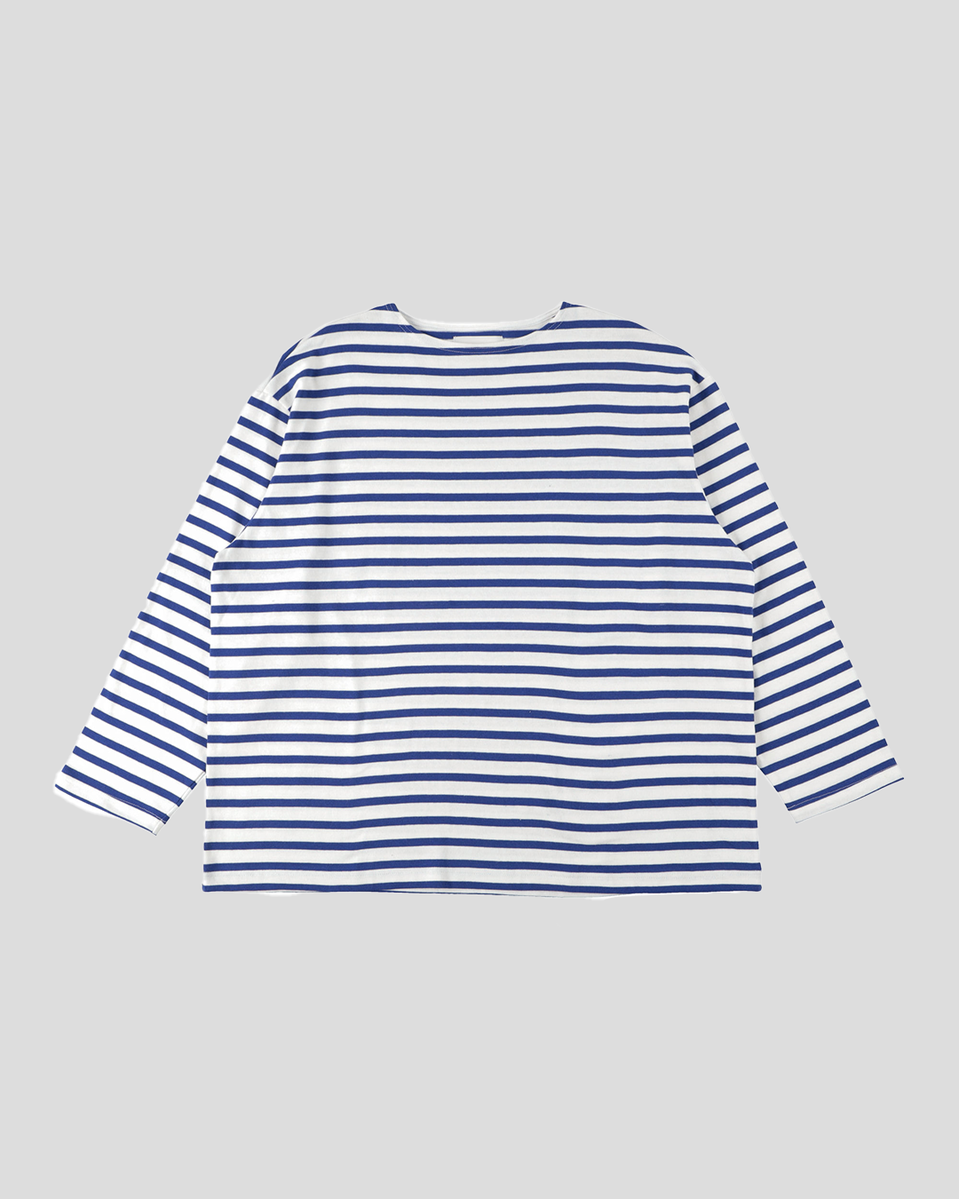 【30% OFF】tsuzuli｜BSQ BOAT NECK LONG SLEEVE (WHITE/BLUE)