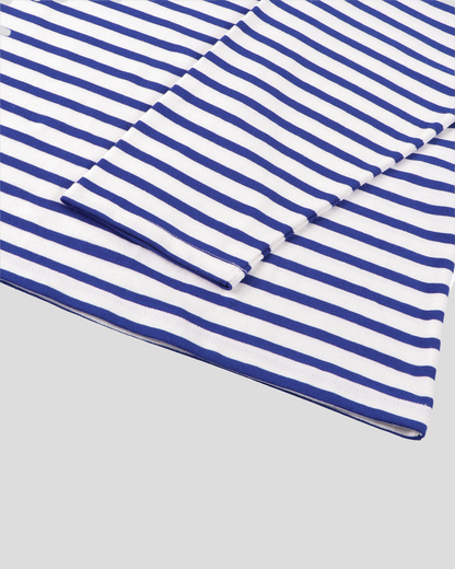 【30% OFF】tsuzuli｜BSQ BOAT NECK LONG SLEEVE (WHITE/BLUE)