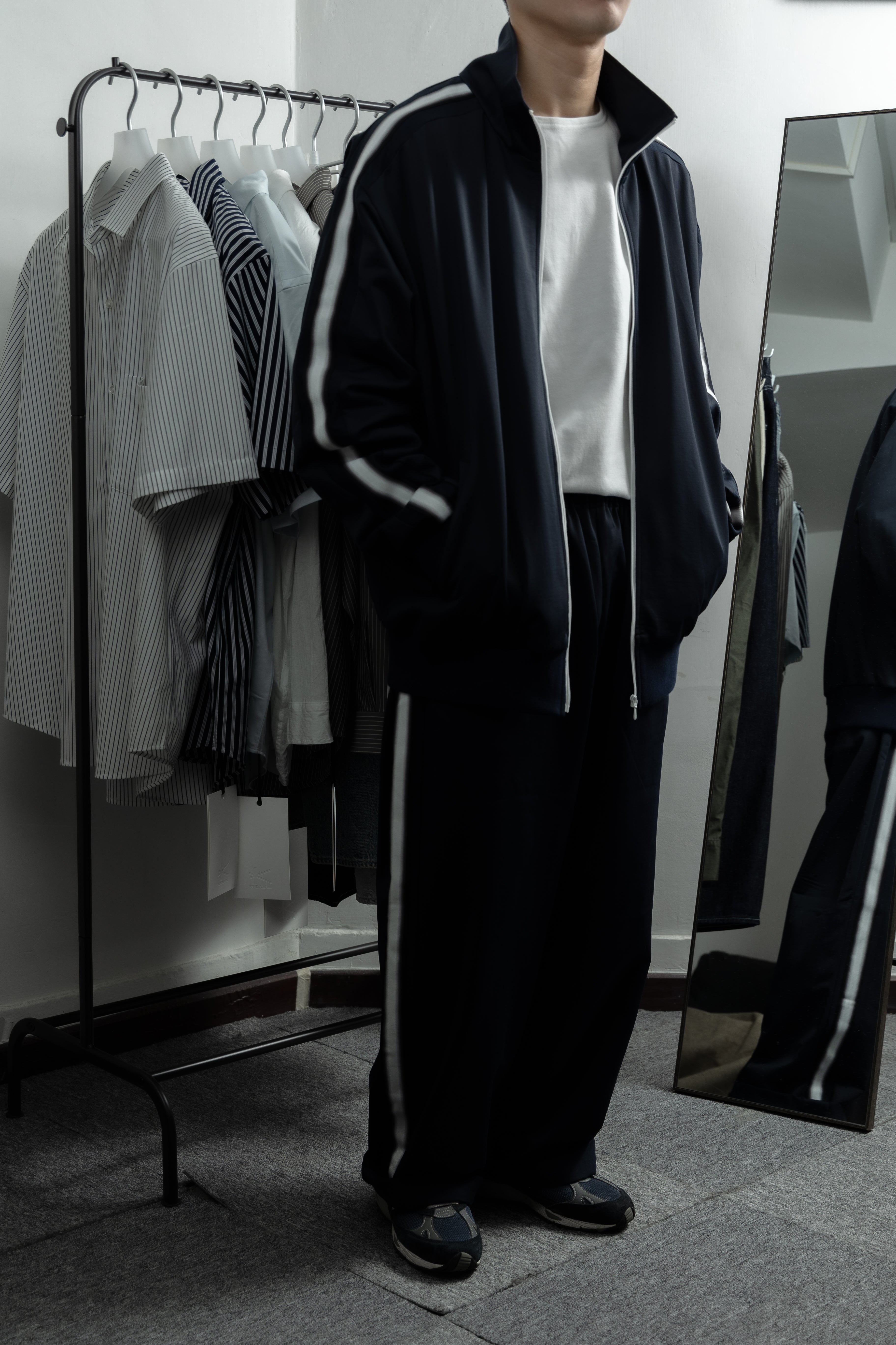 【LAST 1】KANEMASA PHIL. 2024SS｜36G ECONYL Jersey Track Pants (NAVY)