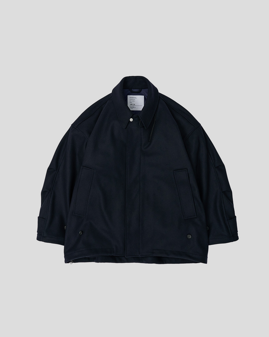 【50% OFF】UNTRACE 2024AW｜LAMBS WOOL MELTON TRENCH JACKET (DARK NAVY)