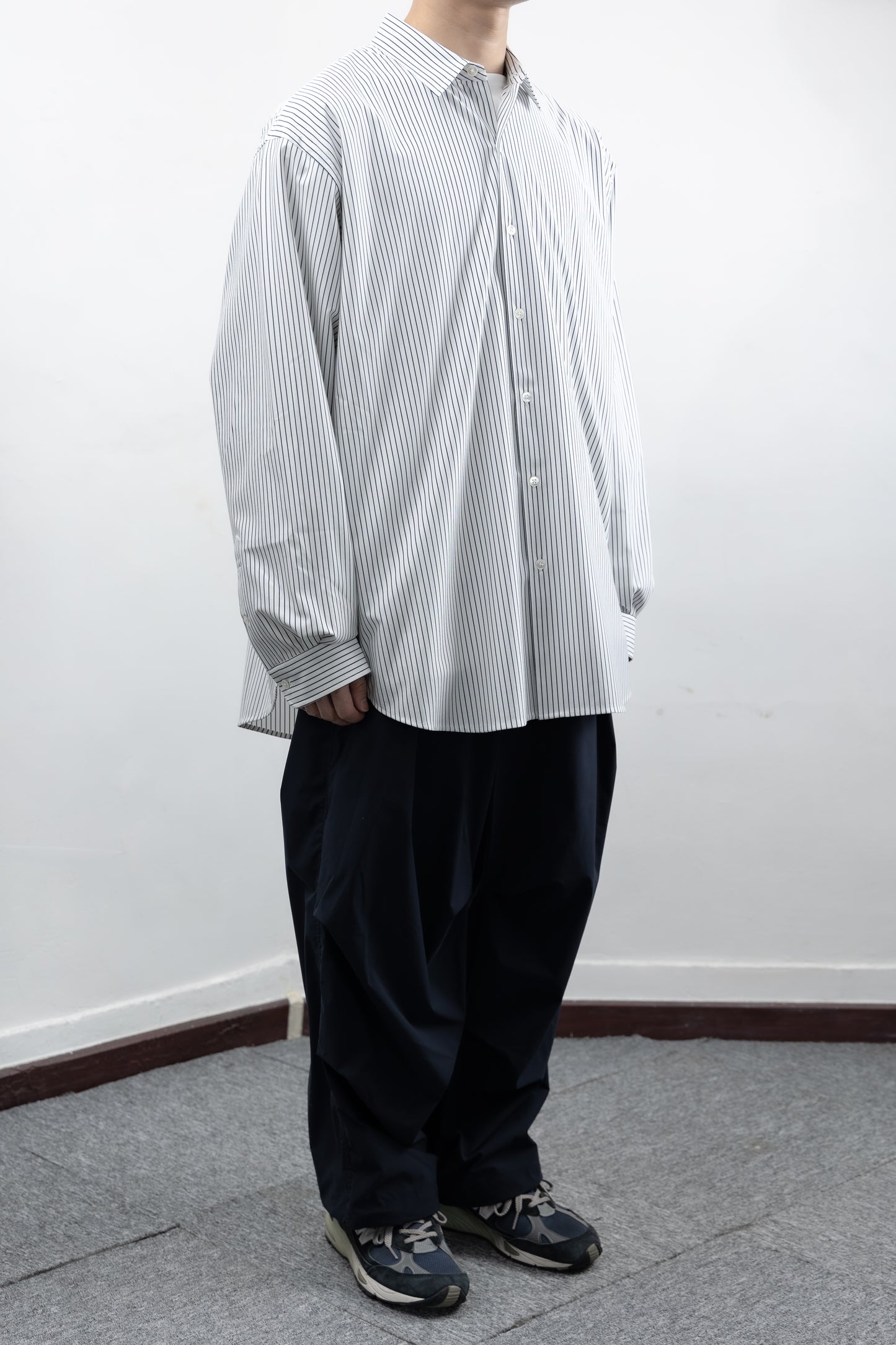【15% OFF】KANEMASA PHIL.｜46G Atmosphere Stripe Shirt (WHITE NAVY)