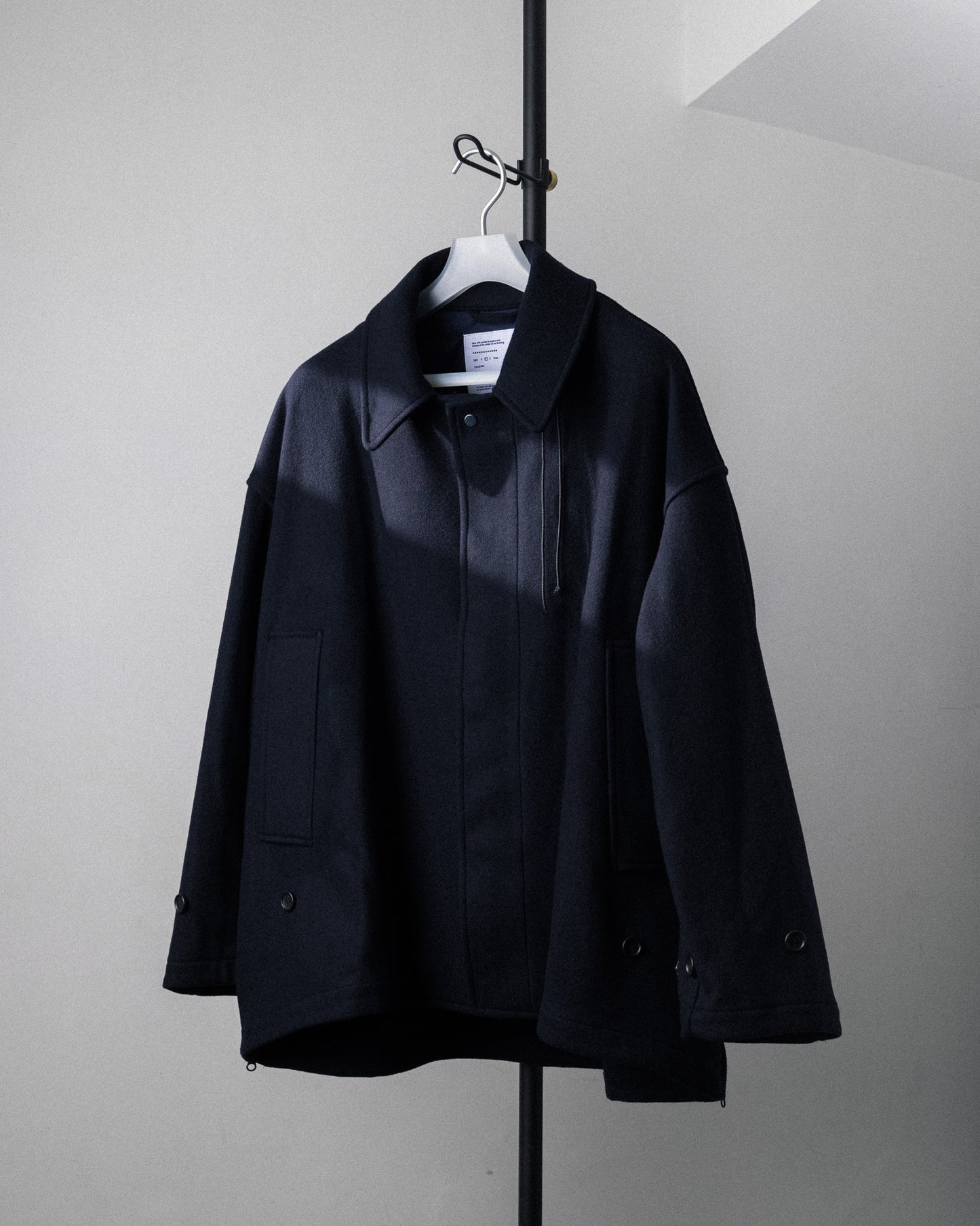 UNTRACE 2024AW｜LAMBS WOOL MELTON TRNECH JACKET (DARK NAVY)