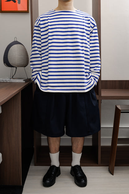 tsuzuli｜BSQ BOAT NECK LONG SLEEVE (WHITE/BLUE)