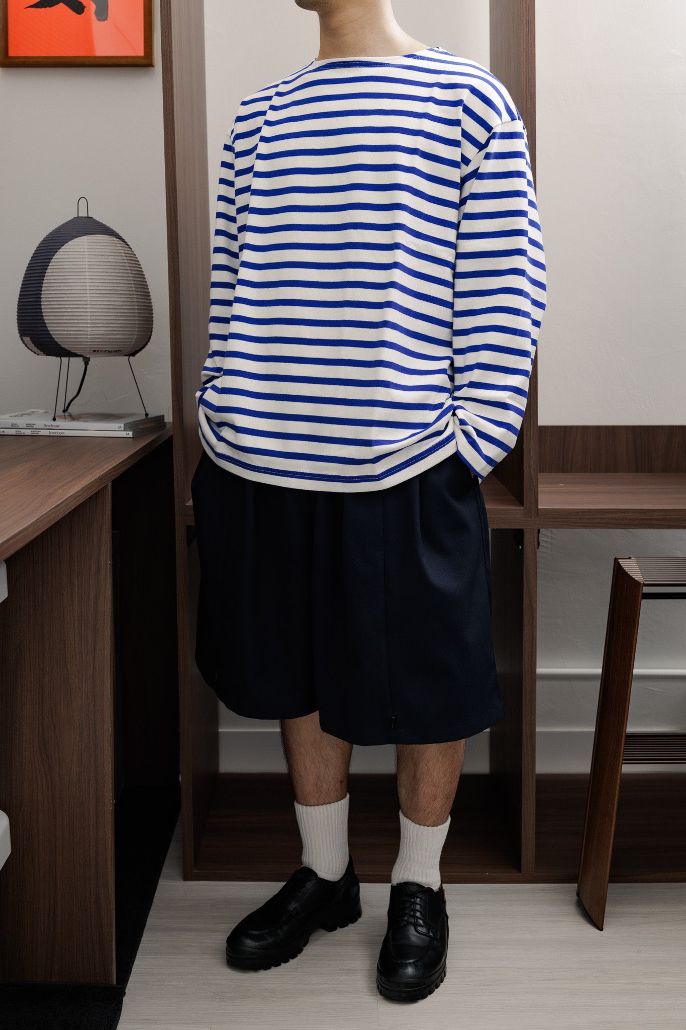 tsuzuli｜BSQ BOAT NECK LONG SLEEVE (WHITE/BLUE)