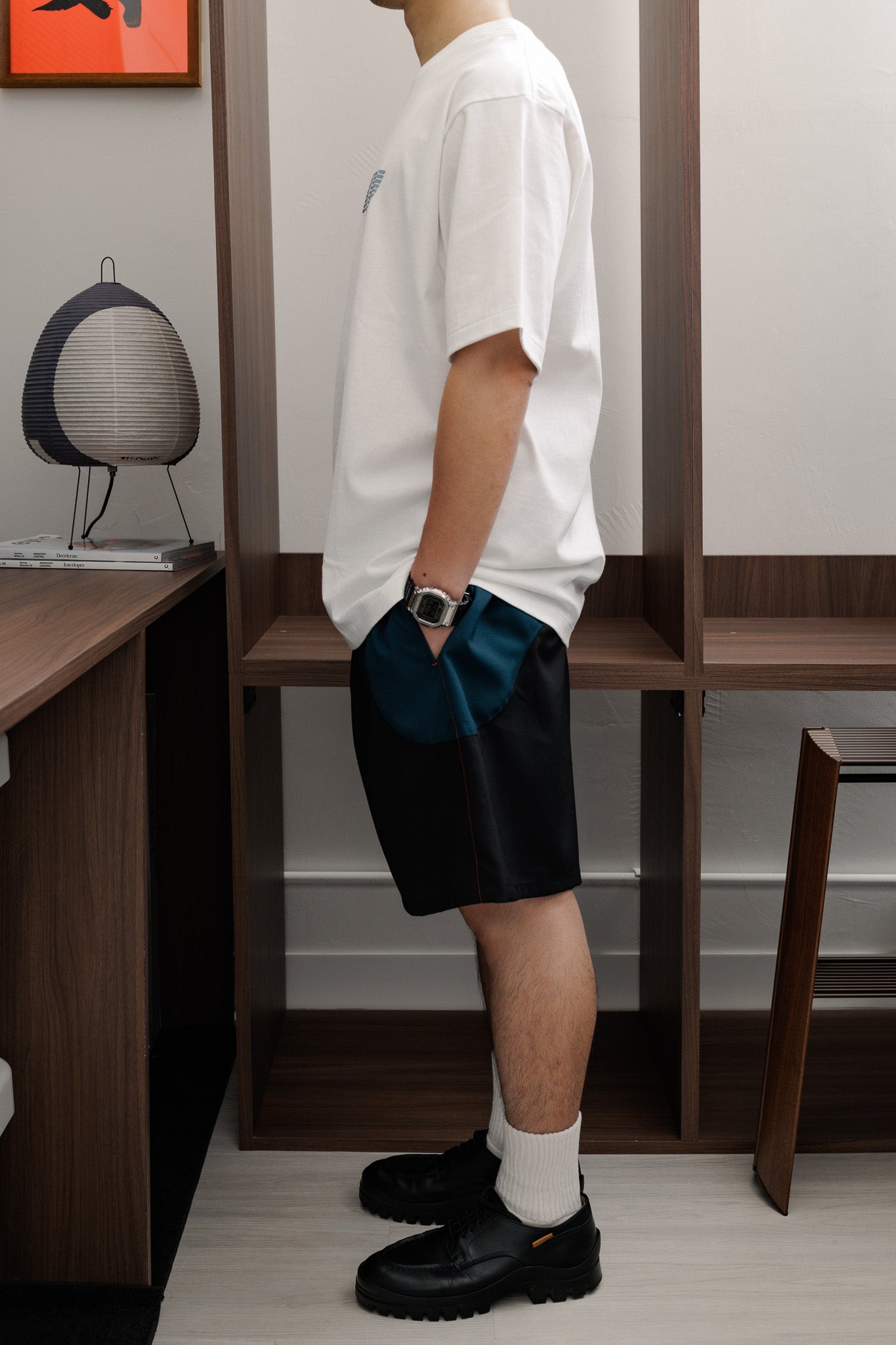 UNTRACE｜_271 LEISURE SHORTS (BLACK MULTI)