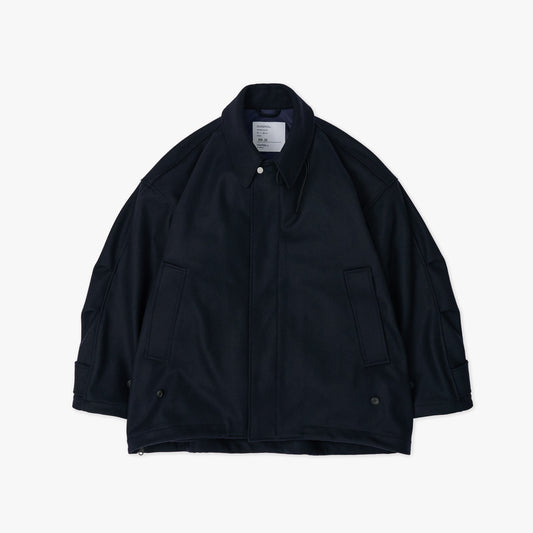 UNTRACE 2024AW｜LAMBS WOOL MELTON TRNECH JACKET (DARK NAVY)