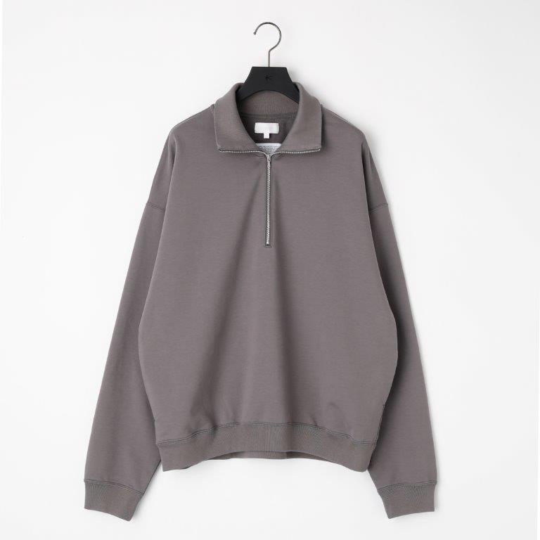 KANEMASA PHIL. 2024AW｜36G Super Fine Gauge Half Zip Pullover (CHARCAOL)