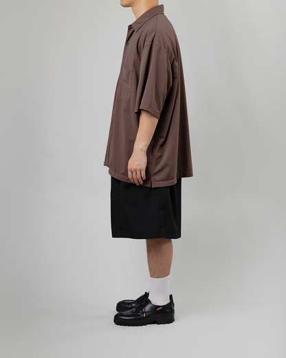 UNTRACE｜_263 KNEE SHORTS (BLACK / DARK BROWN)
