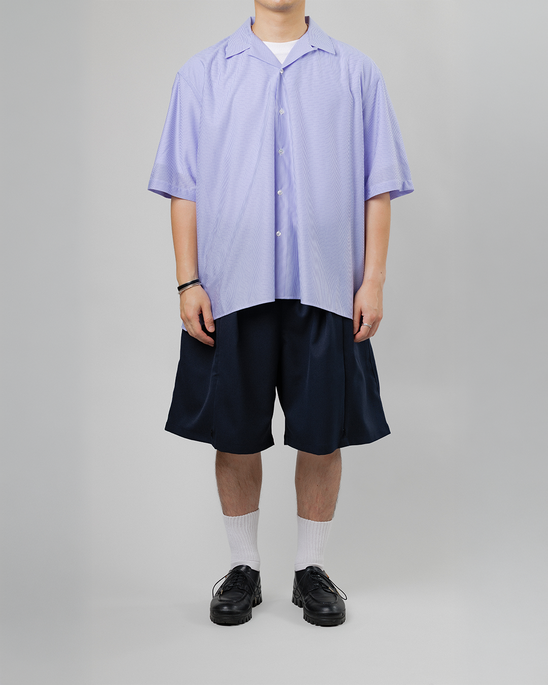 UNTRACE｜_263 KNEE SHORTS (DARK NAVY / OLIVE)