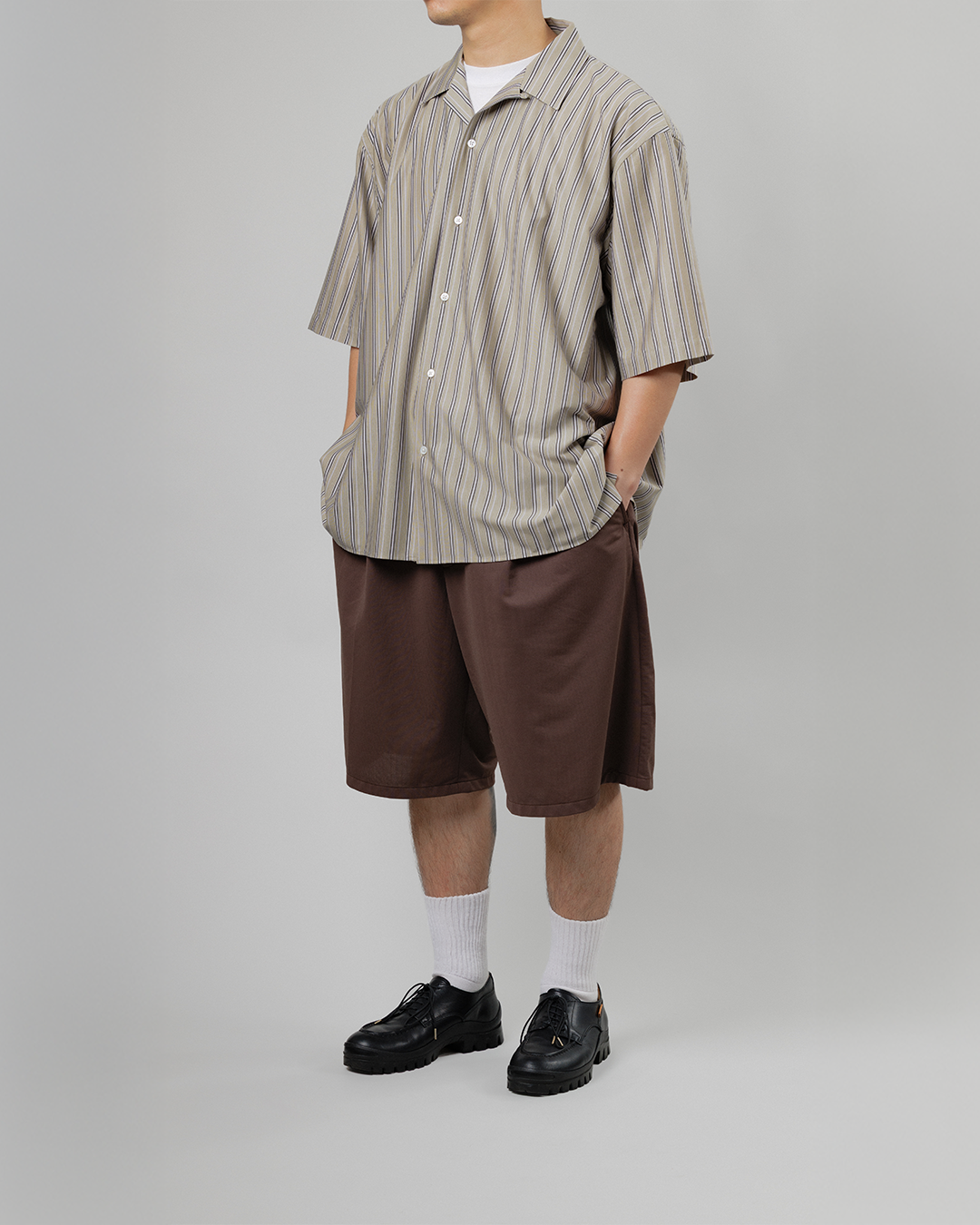 KANEMASA PHIL.｜46G Stripe Ether Shirt (PURPLE BLACK)