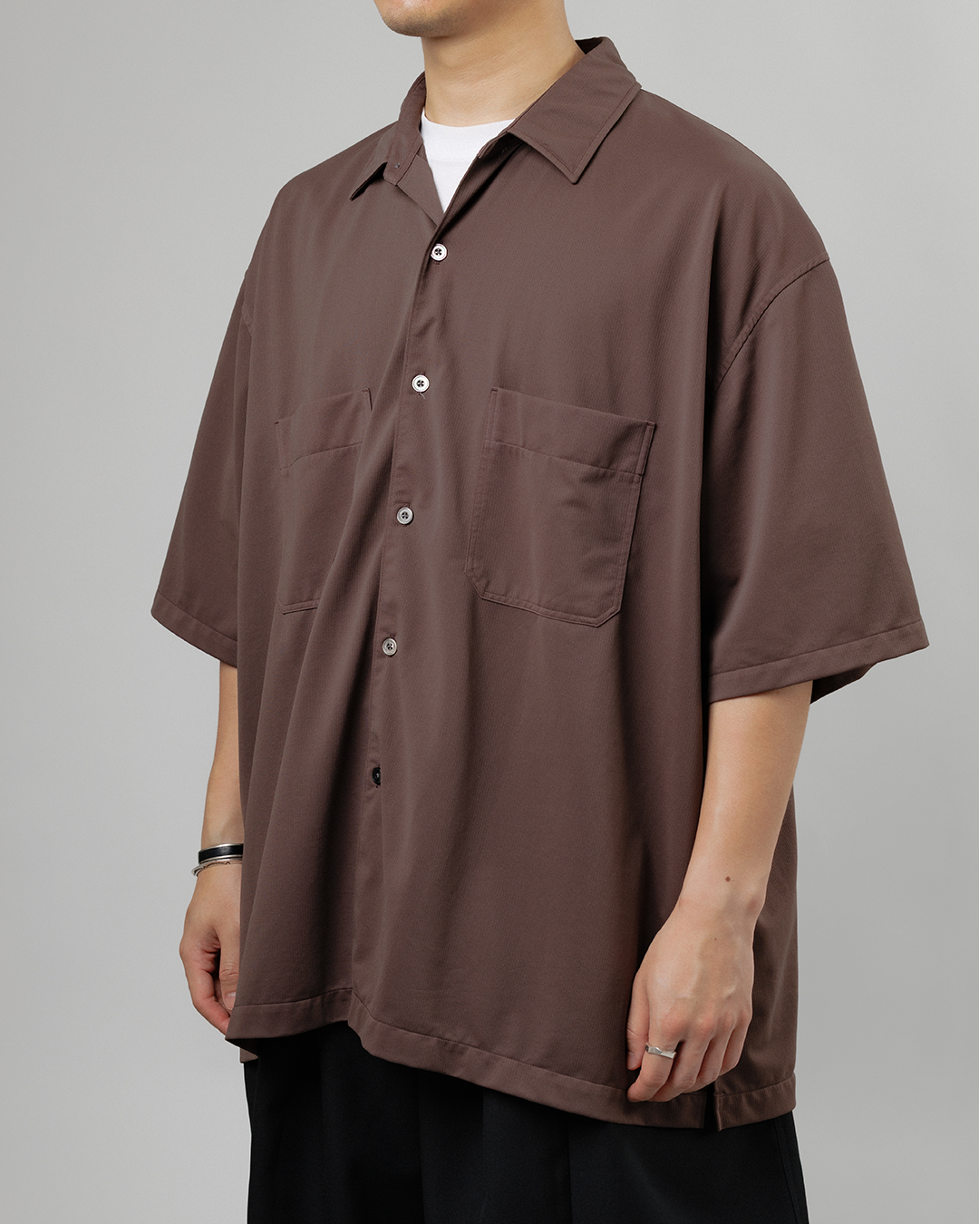 KANEMASA PHIL.｜36G Nylon Balise SS Shirt （BROWN DYE）
