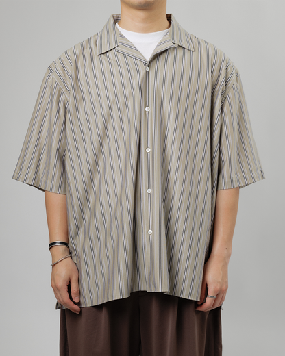 KANEMASA PHIL.｜46G Stripe Ether Shirt (PURPLE BLACK)