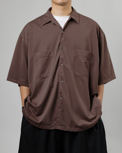 KANEMASA PHIL.｜36G Nylon Balise SS Shirt （BROWN DYE）