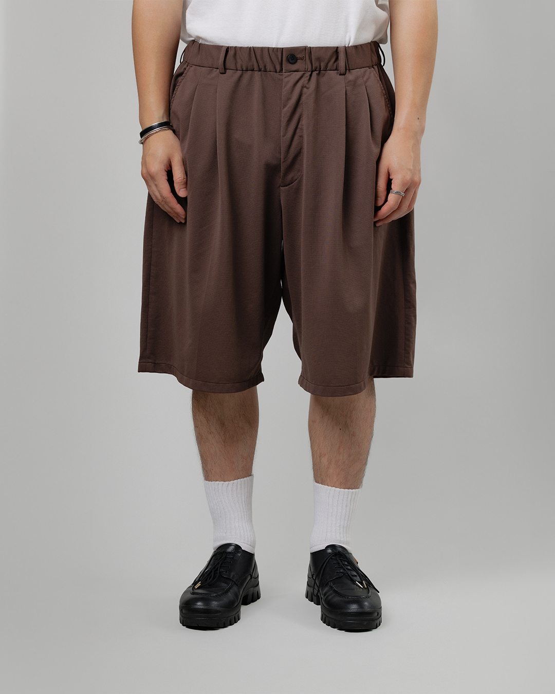 KANEMASA PHIL.｜36G Nylon Tuck Easy Shorts (BROWN DYE)