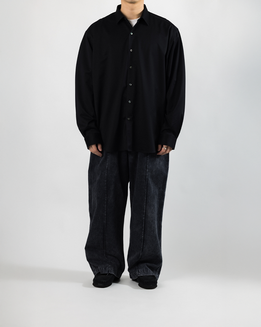 【Last 1】KANEMASA PHIL. 2025AW｜46G Atmosphere Shirt (BLACK)