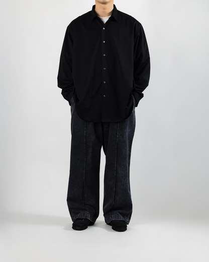 【Last 1】KANEMASA PHIL. 2025AW｜46G Atmosphere Shirt (BLACK)