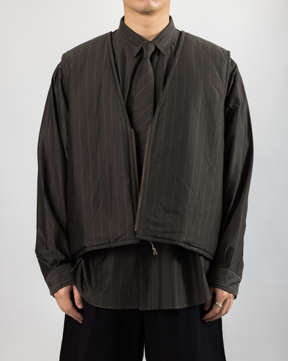 KANEMASA PHIL. 2025AW｜46G Reversible Vest (BROWN x GREY)