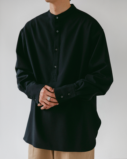 Schuray.｜Grampians Wool Pullover Shirt (BLACK)