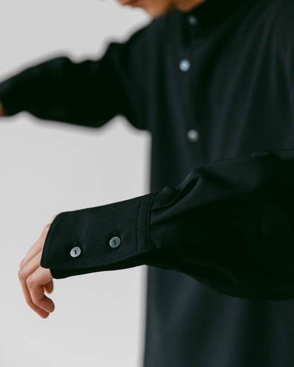 Schuray.｜Grampians Wool Pullover Shirt (BLACK)
