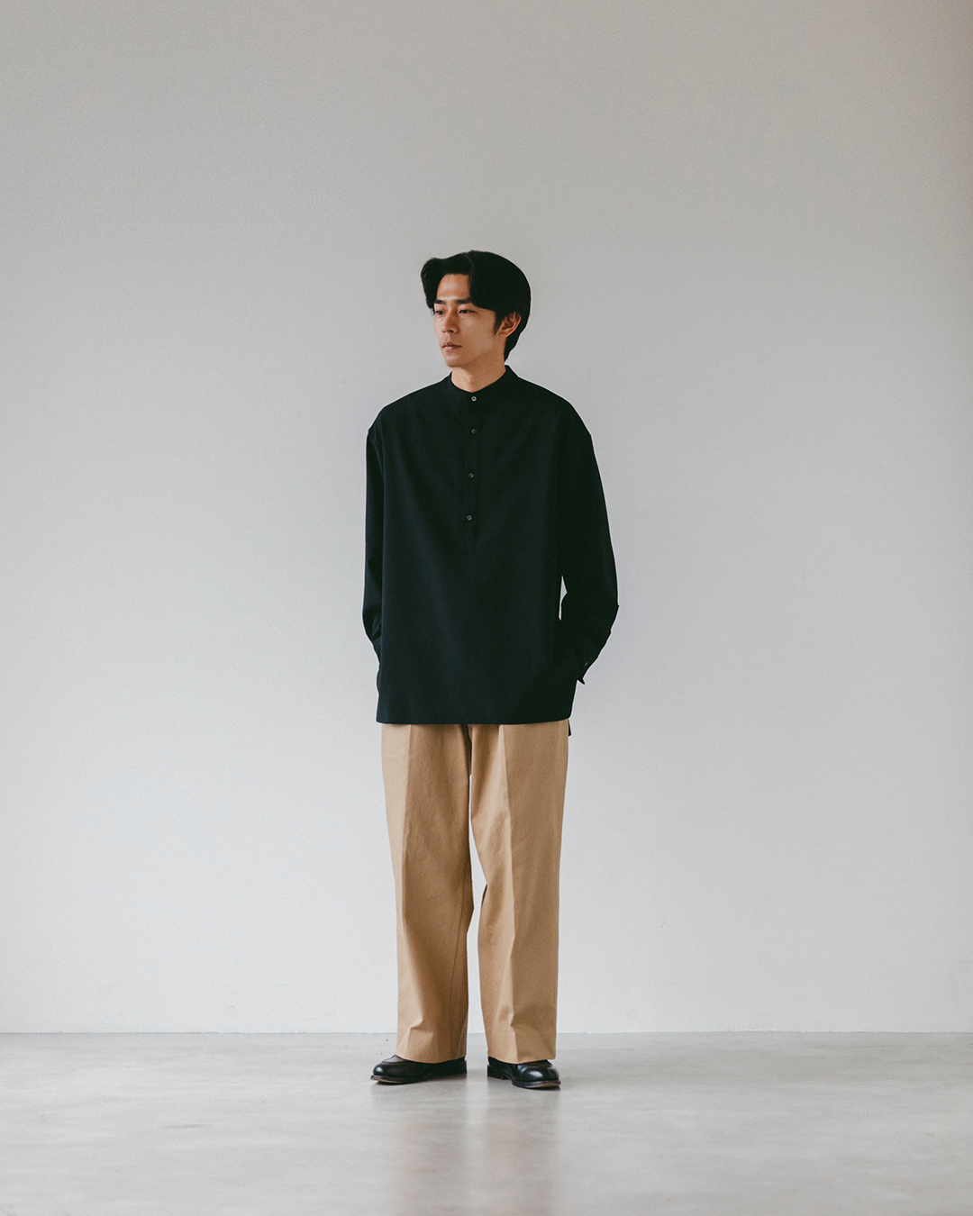 Schuray.｜Grampians Wool Pullover Shirt (BLACK)