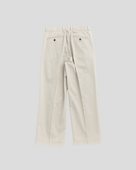 Schuray.｜Combed Cotton Chino Trousers (BEIGE)