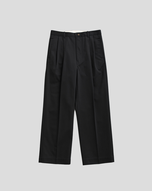 Schuray.｜Combed Cotton Chino Trousers (BLACK)
