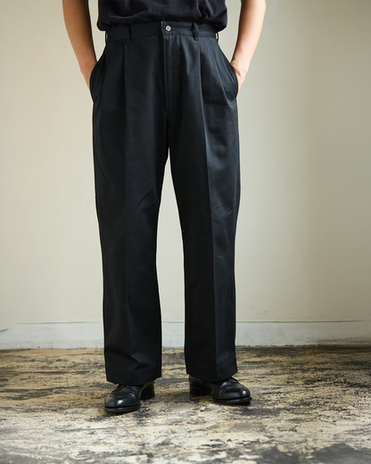 Schuray.｜Combed Cotton Chino Trousers (BLACK)