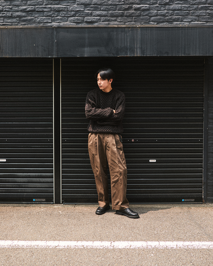 Schuray.｜Combed Cotton Chino Trousers (BROWN)