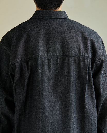 Schuray.｜Slab Denim Button-Down Shirt (BLACK)